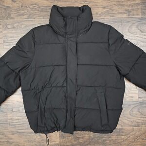 Calvin Klein Mens Large Black Puffer Jacket No Hood Warm Cozy EUC